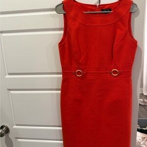 Tahari Arthur 8P Levine Orange Dress